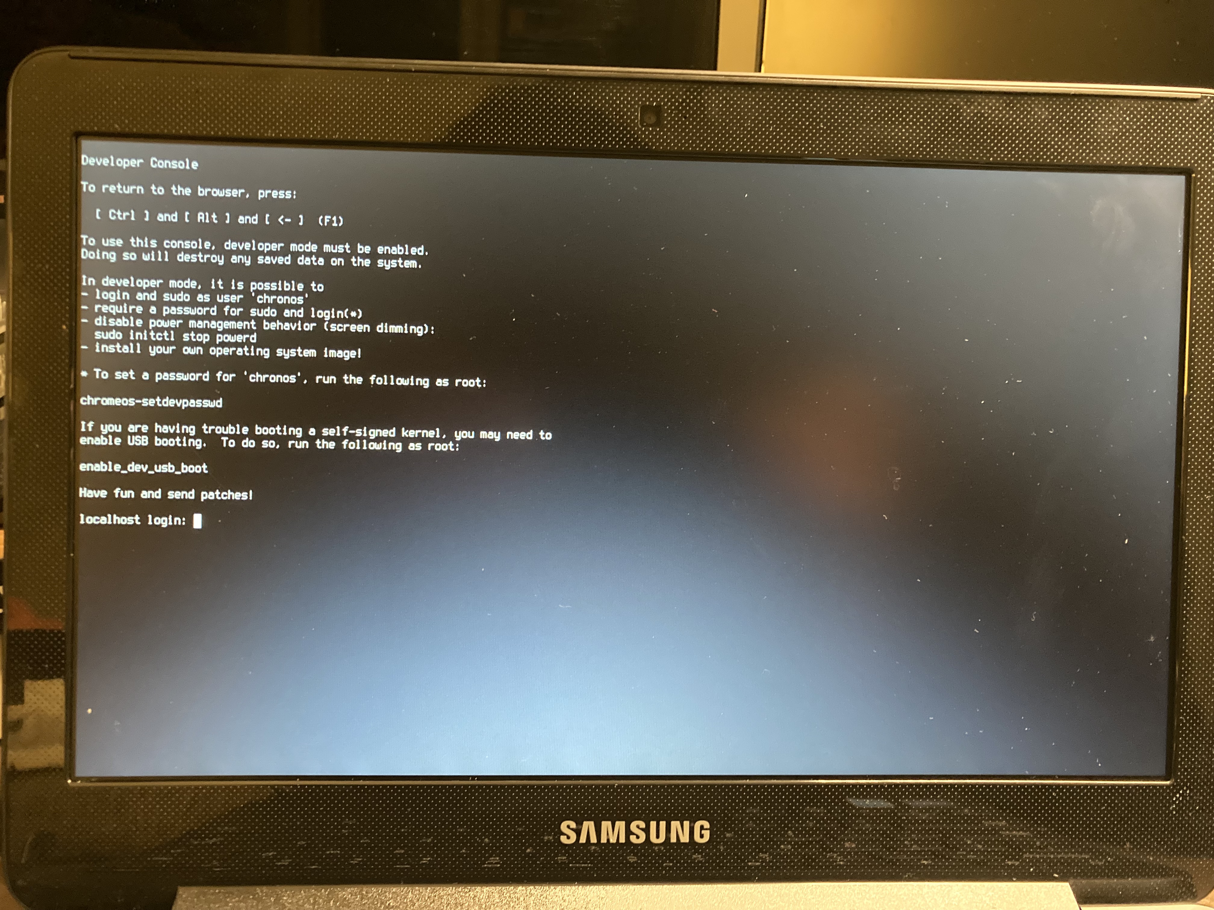 developer console